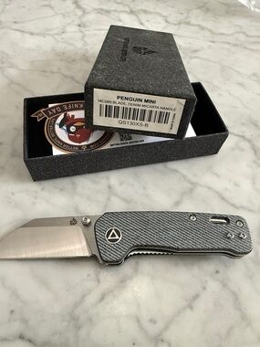 Original Penguin Penguin Mini Folding Knife - Gray Denim Micarta